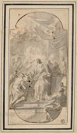 基督圣餐（圣餐的制度）`Christ Giving Communion (The Institution of the Eucharist) by Domenico Mondo