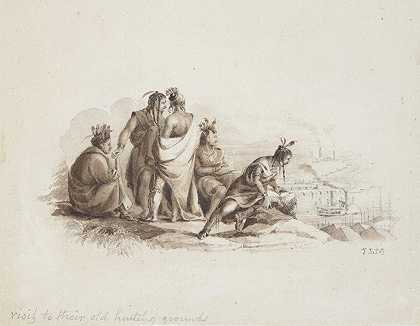 参观他们的老狩猎场（摘自Hosack专辑）`Visit to Their Old Hunting Grounds (from Hosack Album) (ca. 1843) by John Ludlow Morton