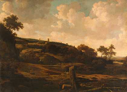 有废墟的山地景观`Mountainous Landscape with a Ruin (c. 1650 ~ 1669) by Joris van der Haagen
