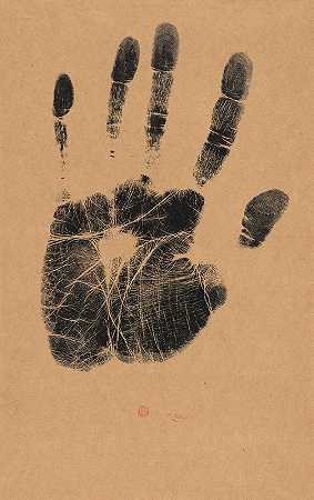 艺术家她左手`The Artists Left Hand (1890s) by Henri-Charles Guérard