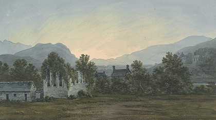 Mawddach河上的Cymer修道院遗址`The Ruins of Cymer Abbey on the Mawddach River (1790) by John Warwick Smith