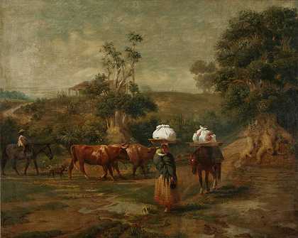 贝尔格拉诺河下游的洗衣女工`Lavanderas en el bajo de Belgrano (1865) by Prilidiano Pueyrredòn