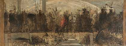 普遍的判断，草图`Le Jugement Universel, esquisse (19th century) by Auguste Barthélémy Glaize