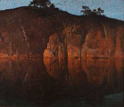 日落后。来自群岛的主题`After Sunset. Motif from the Archipelago (1907) by Gottfrid Kallstenius