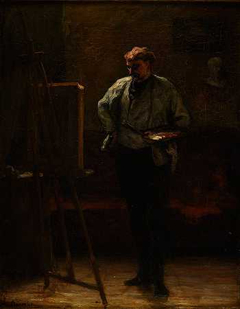 画家`Le Peintre (ca 1867) by Honoré Daumier