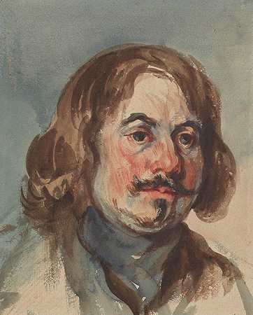 一个男人的肖像研究`Portrait study of a man (1830~1845) by Piotr Michałowski