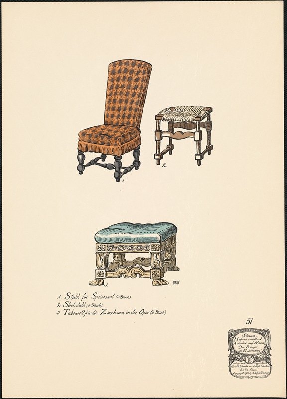 扶手椅1至3`Sessel 1 bis 3 (1912) by Ernst Stern