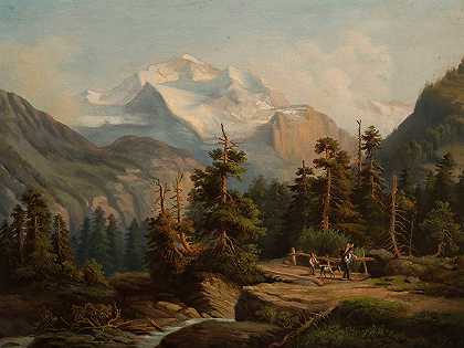 山地景观`Mountain landscape by Feliks Brzozowski
