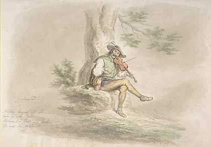 吉普赛小提琴手`Gypsy Fiddler (1858) by Monogrammist CG