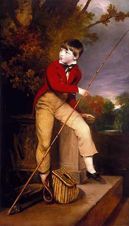 罗杰·梅因沃林大师肖像`Portrait of Master Roger Mainwaring (circa 1810) by Henry Thomson