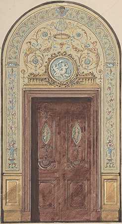 拱形门道的设计`Designs for Arched Doorway (19th century) by Charles Monblond