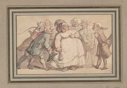 求婚者`Suitors (ca. 1780–1825) by Thomas Rowlandson
