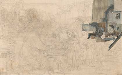当铺（虔诚山）`The Pawnshop (Mount of Piety) (c. 1856 ~ c. 1857) by Matthijs Maris