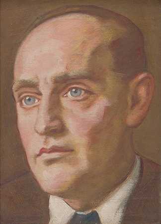 J.P.的肖像。`Portrait of J. P. (1920–1929) by Milan Thomka Mitrovský