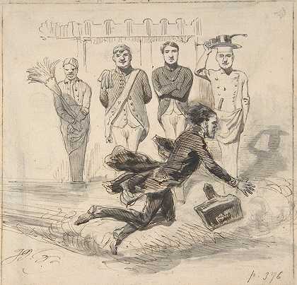 Jérôme Paturot插图，`Illustration in Jérôme Paturot, by Louis Reybaud, Paris, 1846 (ca. 1846) by Louis Reybaud, Paris, 1846 by J. J. Grandville