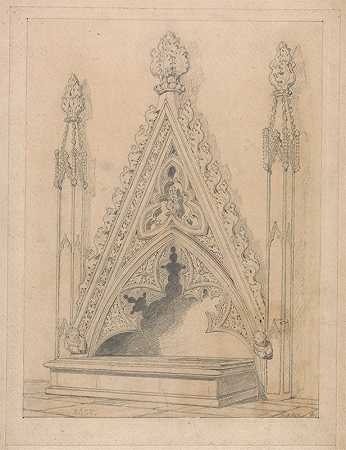 诺福克拉文宁安教堂的一座纪念碑`A Monument in Raveningham Church, Norfolk (1816) by John Sell Cotman