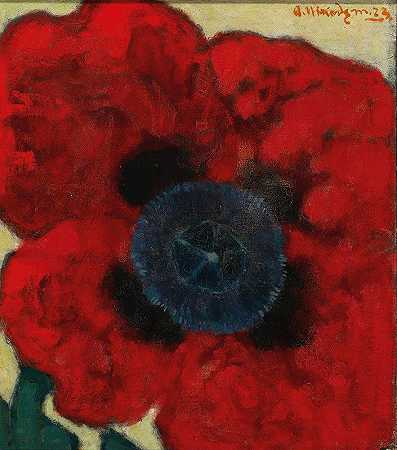 Mohnblume（罂粟花）`Mohnblume (Poppy Flower) (1923) by Artur Nikodem