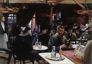咖啡馆写作`
Le café de lÉcrevisse (1880)