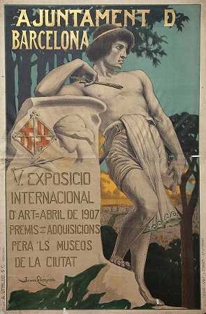 第五届国际展览第1条。1907年4月`V Exposicio Internacional Dart. Abril De 1907 (1907) by Joan Llimona