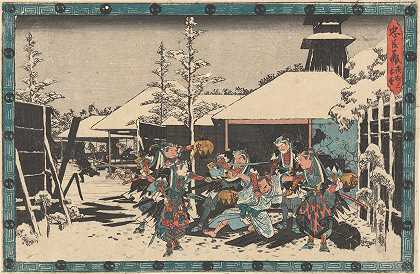 展示剑男子被拘留`Presenting the Sword; Man Being Held (19th century) by Andō Hiroshige