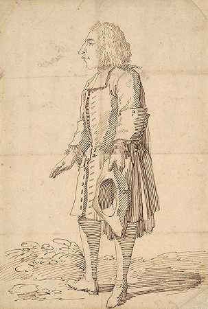 波兰伯爵的讽刺画`Caricature of a Polish Count (ca. 1694–1755) by Pier Leone Ghezzi
