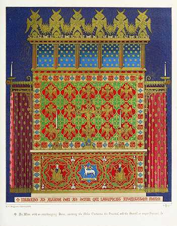 祭坛和多塞尔，还有窗帘`Altar and Dossell, with Curtains (1846) by Augustus Pugin
