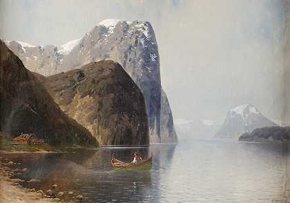 峡湾景观`Fjord landscape by Carl Bertold