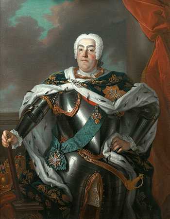 波兰奥古斯都三世肖像`Portrait of Augustus III of Poland by Louis Silvestre the Elder