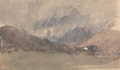 卡佩尔·居里，威尔士卡纳文郡`Capel Curig, Caernarvonshire, Wales (1840s) by David Cox