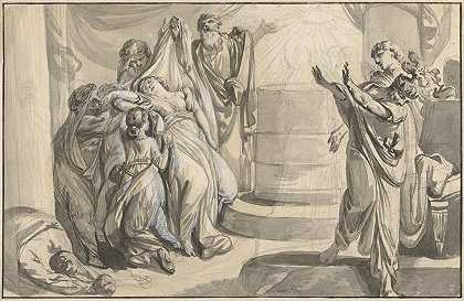 古色古香的祭祀场面`An Antique Sacrificial Scene (1779) by Johann Eleazar Schenau