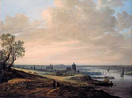 阿恩海姆全景景观`Panorama Landscape with a View of Arnheim (1646) by Jan van Goyen