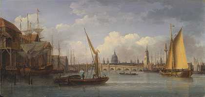 伦敦桥与圣保罗远处的大教堂`London Bridge, with St. Pauls Cathedral in the distance by William Anderson