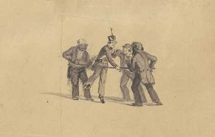 学习民兵训练（直肠）`Study for Militia Training (recto) (c. 1841) by James Goodwyn Clonney