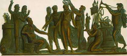 阿波罗女神加冕`Apollo Crowned By The Muses by Piat Joseph Sauvage