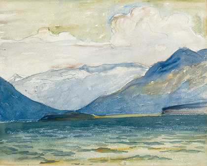 从Plaun Da Lej望向Chasté半岛`View From Plaun Da Lej Towards Chasté Peninsula by Giovanni Giacometti