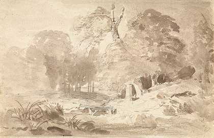 马克·勃兰登堡的乡村景观`Rural Landscape in the Mark Brandenburg (1831–1838) by Carl Blechen