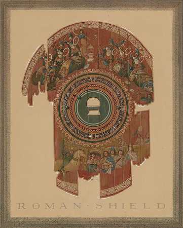 带特洛伊战争场景的木盾`Wooden Shield with Scenes from the Trojan War (1935 or 1936) by Herbert J. Gute