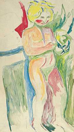 母校站着的孩子`Alma Mater; Standing Child (1914–15) by Edvard Munch