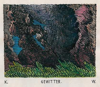 雷暴`Gewitter (around 1922) by Karl Wiener