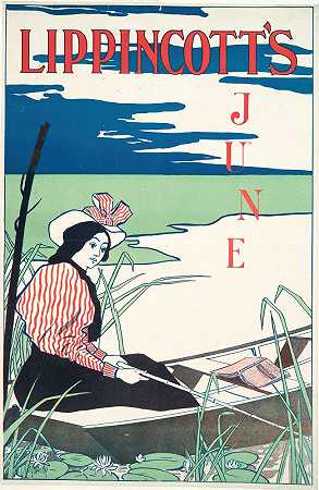 利平科特s、 六月`Lippincotts, June (1890~1907) by Edward Penfield