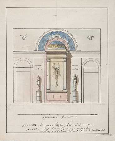 标高新画廊的`Elevation della nuova Galleria (1796–1873) by Giovanni Battista Silvestri