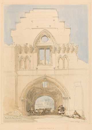 阿伯罗斯托克修道院`Aberothock Abbey (1848) by David Roberts