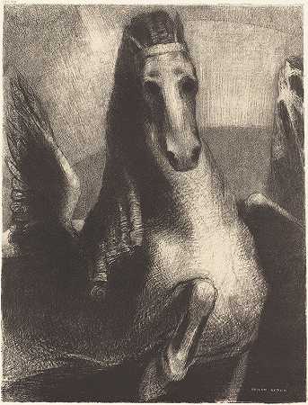 艾尔（翅膀）`LAile (The Wing) (1893) by Odilon Redon