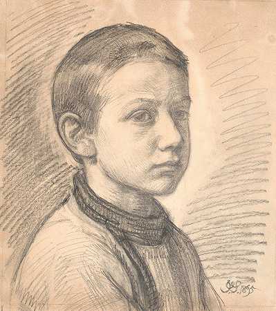 画家J·Th的肖像。斯科夫加德小时候`Portræt af maleren J.Th. Skovgaard som dreng (1894 ~ 1895) by Joakim Skovgaard