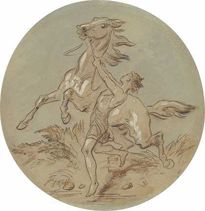 一系列展示维纳斯和阿多尼斯pl6的图版设计`Designs for a series of plates illustrating Venus and Adonis pl6 by Hablot Knight Browne