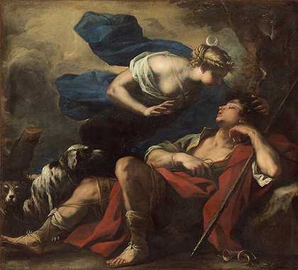 戴安娜和恩迪米翁`Diana and Endymion (C. 1675~1680) by Luca Giordano