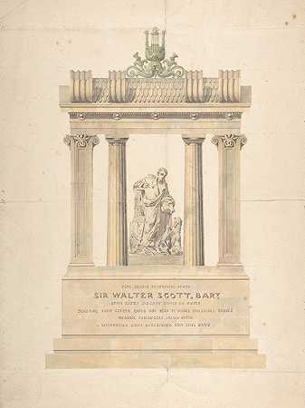 沃尔特·斯科特爵士纪念碑，巴特。`Monument to Sir Walter Scott, Bart. (after 1832) by Charles Harriott Smith