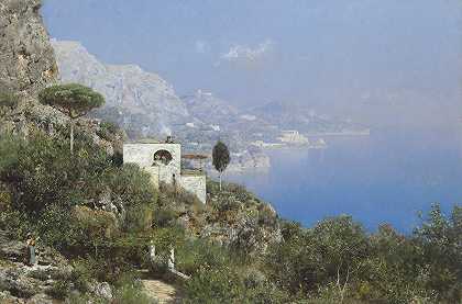 卡普里景观`A View Of Capri by Edmund Berninger