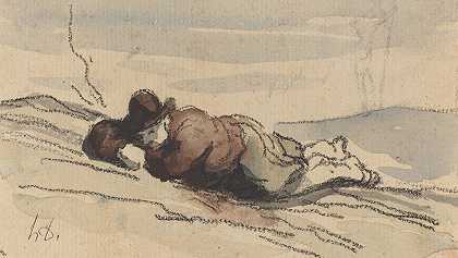 在乡下休息（桑乔·潘扎）`Rest in the Country (Sancho Panza) by Honoré Daumier