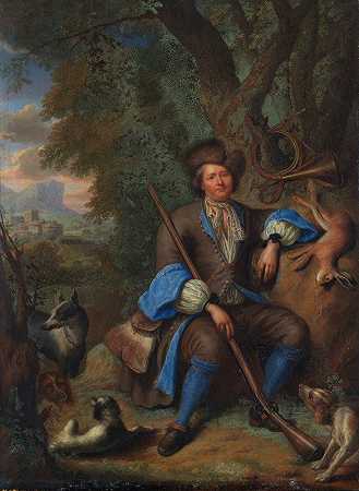 猎人`A Hunter (1670 – 1682) by Pieter Leermans